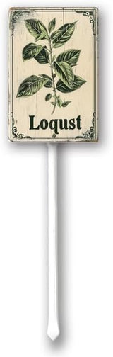 Uptell Vintage Aluminum Loqust Fruit Signs Yard Sign with Stake for Garden Fruit Garden Label Stakes Plant Markers for Outdoor Plants Waterproof 8x12 inch