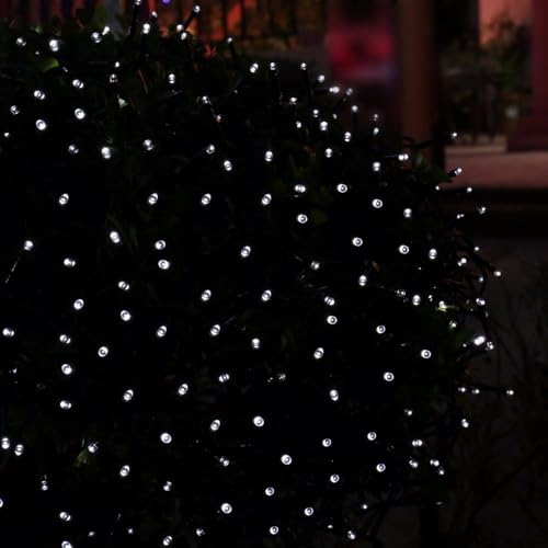 22FT Solar String Lights - 50 LED, 8 Modes, White