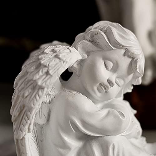 Asng Cherubs Angels Resin Garden Statue Figurine, Adorable Angel Sculpture Memorial Statue, Indoor Outdoor Home Garden Decoration (Hug Little Angel-Right)
