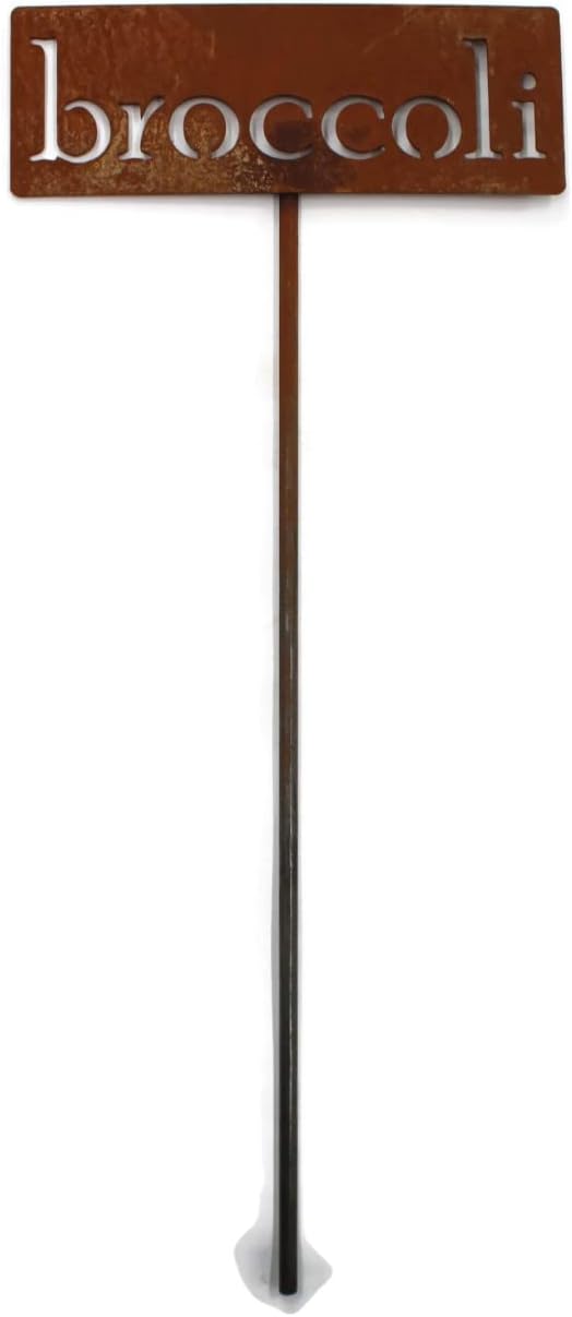 Classic Metal Garden Markers 19 Inches Tall (broccoli, Naturally Rusted)