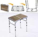 YihuiKo Small Folding Table, Adjustable Height Portable Picnic Table
