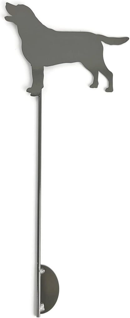 Pets and Farm Animals Metal Garden Landscape Stake (9" Wide Labrador Dog on Stake, Bronze Charcoal)
