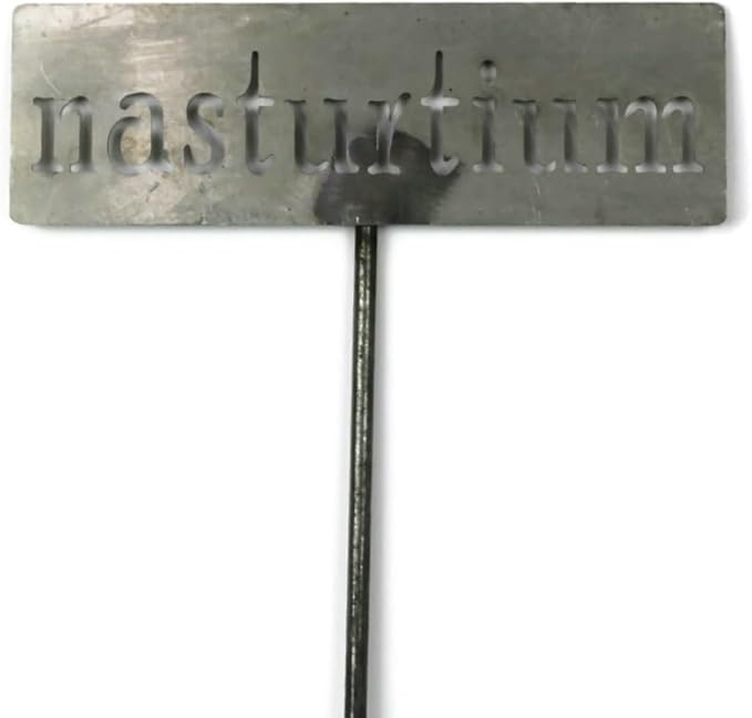 Classic Metal Garden Markers 19 Inches Tall (nasturtium, Raw, Unfinished Steel (will rust with time))