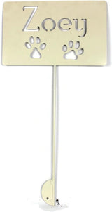 Classic Metal Garden Markers Clearance Items 20 to 33 Inches Tall (Cream, Zoey + 2 paws 23")