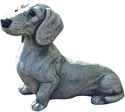 EatingBiting 6.7"x4.7" Resin Dog Dachshund Sculpture Garden Ornament Patio Figurine Outdoor Animal Statue,French Bulldog Statue Garden Decor Yard Lawn Resin Dog Sculpture