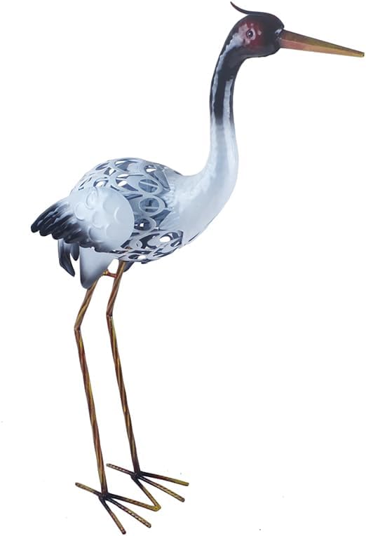 Heron Statue Metal Heron Sculpture Heron Ornaments Garden Decoration Metal Yard Art for Patio Lawn Backyard Outdoor Decoration