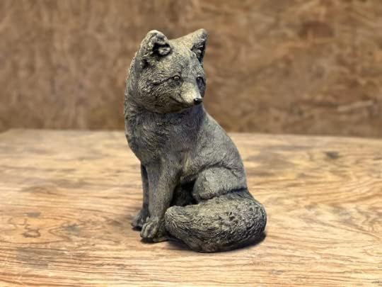 Generic Stone Statue 2023 Fox Concrete Outdoor Sitting Fox Figure Gray