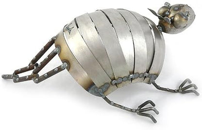 Modern Artisans Reclaimed Metal Armadillo Garden Sculpture, American Handmade