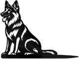 WADORN German Shepherd Metal Yard Art Decor, Dog Stainless Steel Outdoor Tree Silhouette Stake for Tree Yard Garden Patio Animal Outdoor Decor Gift for Housewarming Home Art Decor