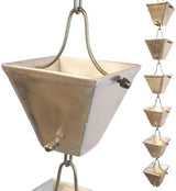 Nutshell Stores Medium Square Cups Rain Chain - Aluminum - 19 Feet