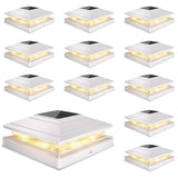 Solar Post Cap Lights 12-Pack - 4x4/5x5/6x6 Warm & Cool White