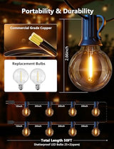 50FT G40 LED String Lights - Waterproof Warm White