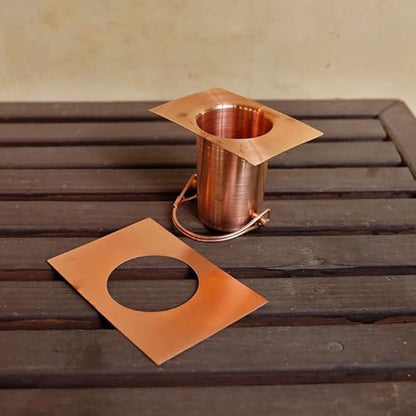 Nutshell Stores Extra Large Square Cups Rain Chain - Copper - 16 Feet