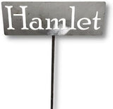 Classic Metal Garden Markers 19 Inches Tall (Custom Text, Raw, Unfinished Steel (will rust with time))