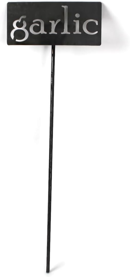 Classic Metal Garden Markers 19 Inches Tall (garlic, Raw, Unfinished Steel (will rust with time))