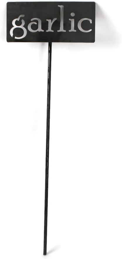 Classic Metal Garden Markers 19 Inches Tall (garlic, Raw, Unfinished Steel (will rust with time))