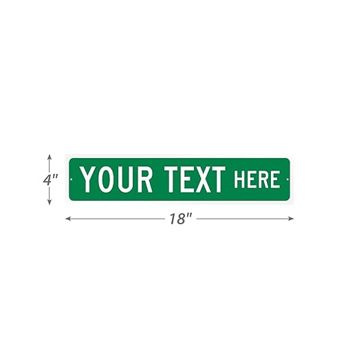 SmartSign Green Custom Street Sign - 4" x 18", Aluminum, Reflective Option, Personalize Your Own Street Sign, Outdoor Metal Sign for Home, Office, Decor, Room, USA-Made