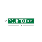 SmartSign Green Custom Street Sign - 4" x 18", Aluminum, Reflective Option, Personalize Your Own Street Sign, Outdoor Metal Sign for Home, Office, Decor, Room, USA-Made