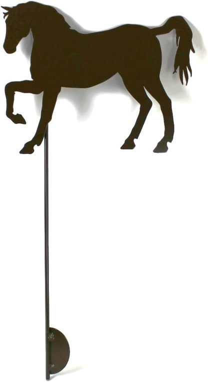 Pets and Farm Animals Metal Garden Landscape Stake (11.5" Wide Horse on Stake, Gloss Brown)