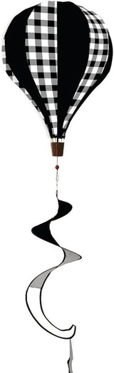 Black and White Check Deluxe Hot Air Everyday Balloon Windsock Wind Twister Wind Twister 54" x 12" Briarwood Lane
