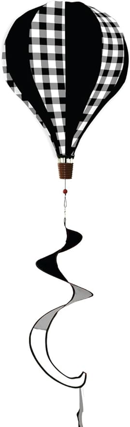 Black and White Check Deluxe Hot Air Everyday Balloon Windsock Wind Twister Wind Twister 54" x 12" Briarwood Lane
