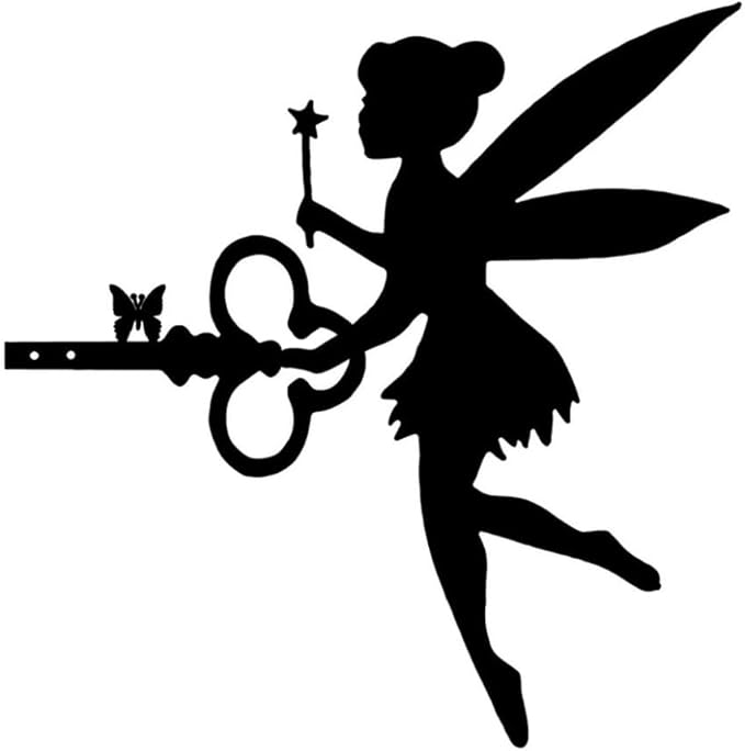 Metal Iron Fairy Butterfly on Branch Steel Silhouette Metal Outdoor Lawn Art Garden Yard Patio Outdoor Statue Stake Decoration
