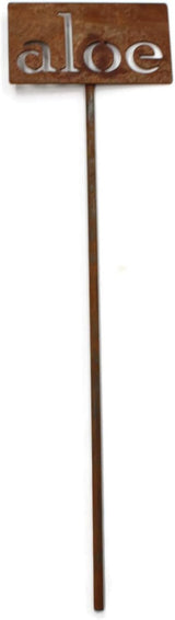 Classic Metal Garden Markers 19 Inches Tall (aloe, Naturally Rusted)