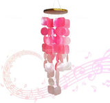 Capiz Shell Wind Chimes - with Clear & Melodious Sound -Handmade Sturdy Wood Wind Chimes Provides Comfortable and Pleasant Ambiance State Every Day, (Pink)