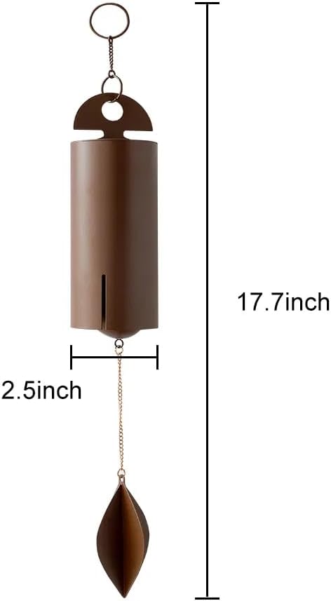 Outdoor Wind Chimes Heroic Windbell Antique Wind Bell, Deep Resonance Serenity Bell, Metal Cylinder Wind Chimes Windchime for Outdoor Garden, Patio, Porch Wind Bell, Deep Tone Sound (Brown)