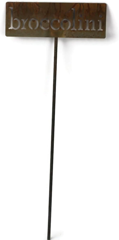 Classic Metal Garden Markers 19 Inches Tall (broccolini, Naturally Rusted)