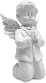 Asng Cherubs Angels Resin Garden Statue Figurine, Adorable Angel Sculpture Memorial Statue, Indoor Outdoor Home Garden Decoration (Praying Cherub-boy)