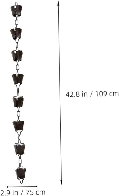 MERRYHAPY 1m Beautiful Petal Rain Chain Art Rain Chain Bell Decor for Gutter Decorative Downspout