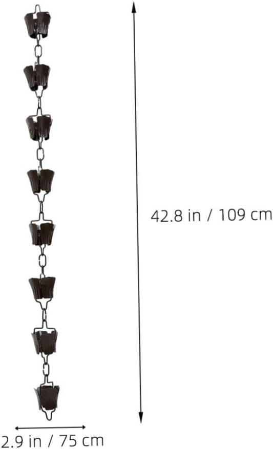 MERRYHAPY 1m Beautiful Petal Rain Chain Art Rain Chain Bell Decor for Gutter Decorative Downspout