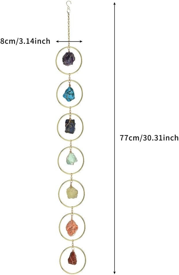 Healing Crystal Energy Wind Chime, Crystals Decor, Meditation Home Decoration, Gem Wall Decoration, Birthday Gift, Colorful Sunshine Catcher