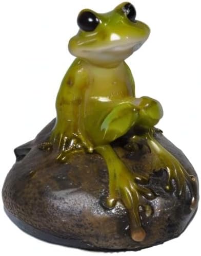 Top Collection 2.725-Inch Miniature Fairy Garden and Terrarium Cute Frog on Stone, Mini