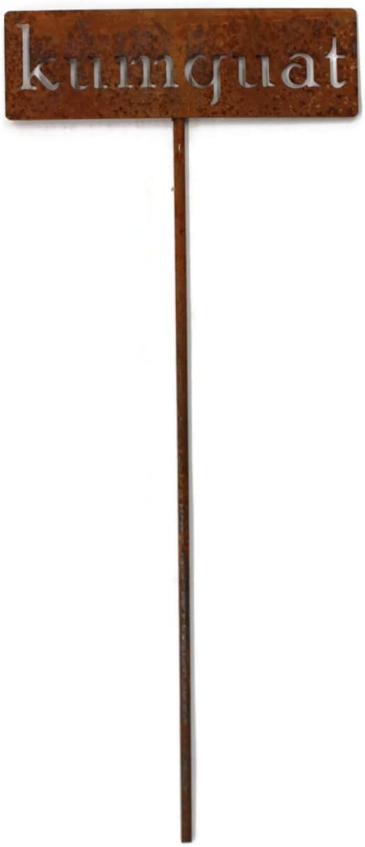 Classic Metal Garden Markers 19 Inches Tall (kumquat, Naturally Rusted)
