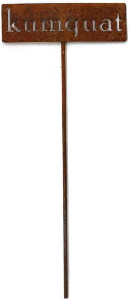 Classic Metal Garden Markers 19 Inches Tall (kumquat, Naturally Rusted)