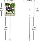 Uptell Vintage Aluminum Grapes Fruit Signs Yard Sign with Stake for Garden Fruit Garden Label Stakes Plant Markers for Outdoor Plants Waterproof 7x8.8 inch