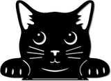 WADORN Metal Black Cat Garden Decor, Cat Silhouette Decorative Garden Stake Kitten Yard Art Cute Animal Wall Decor for Cats Lover Farmhouse Statue for Garden Backyard Patio Lawn Home Outdoor Decor