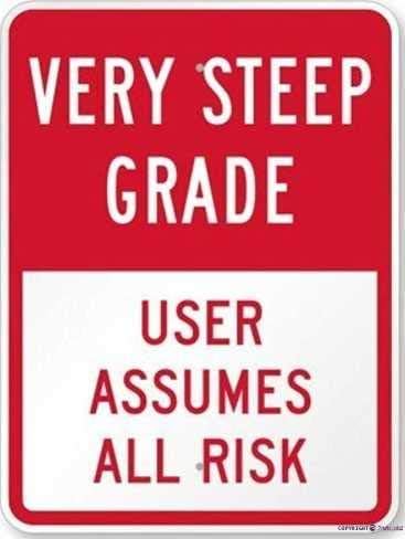 New Street Sign Warning Plaque Wall Decor Very Steep Grade User Assumes All Risk, Heavy-Duty Sign Courtyard Decoration Office Sign Outdoor & Indoor Safety Aluminum Sign 8 X 12 Inch