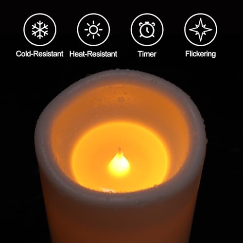 2 Pack LED Pillar Candles 14" x 4" - Waterproof, Timer, Remote Control