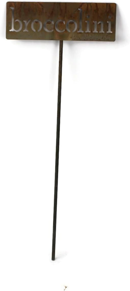 Classic Metal Garden Markers 19 Inches Tall (broccolini, Naturally Rusted)