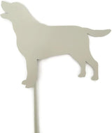 Pets and Farm Animals Metal Garden Landscape Stake (9" Wide Labrador Dog on Stake, Cream)