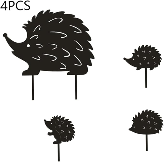 Wrought Iron Decoration Hedgehog Wrought Iron Garden Stake Standing Metal Backyard Statue Animal Hollow Yard Ornament