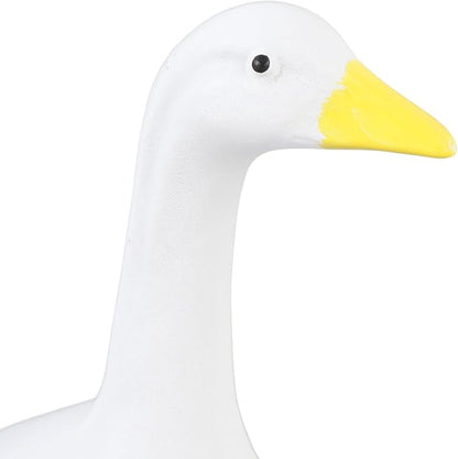 7 Inch White Goose Statue Resin Figurine Lifelike Desktop Animal Ornament for Home Garden Outdoor Decor, Perfect for Porch Lawn Patio Backyard Farm Theme Decoration, Collectible Craft Sculpture