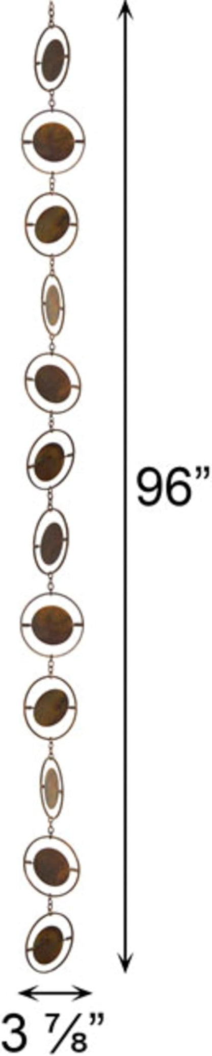 BestNest Ancient Graffiti Circle Rain Chain, Flamed Copper Colored