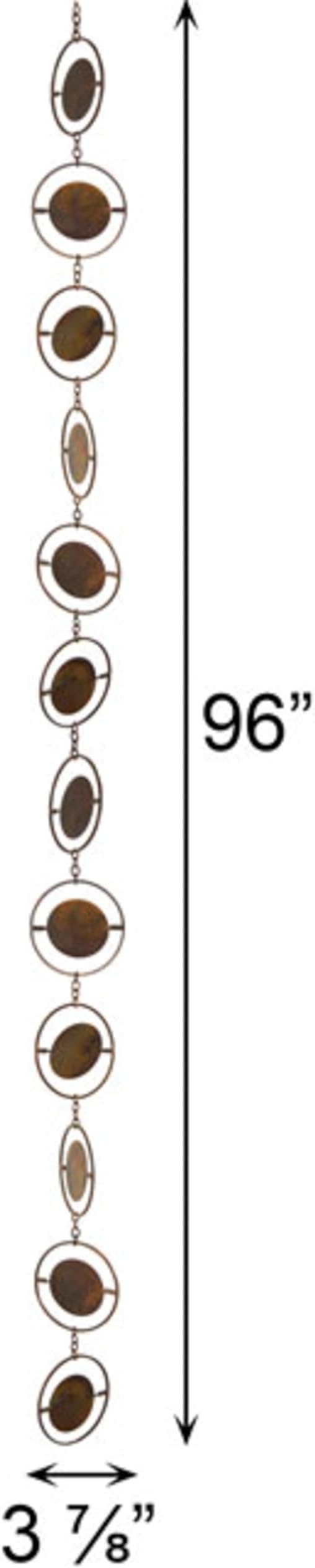BestNest Ancient Graffiti Circle Rain Chains, Flamed Copper Colored, Pack of 2 – 96" Iron Downspout Alternatives with Linked Circles & Discs, Decorative Copper Finish, Includes Gutter Clips