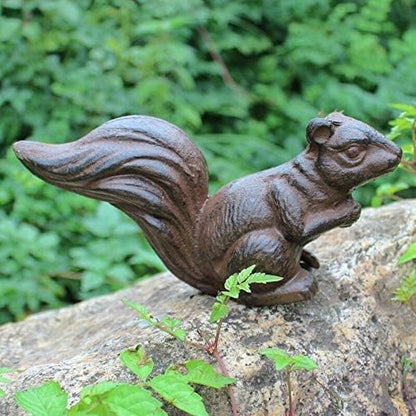 Garden Ornaments Decor Statue Outdoor,Outdoor Garden Sculpture Vintage Rustica Iron Squirrel Statue,Home Garden Decor Heavy Retro,Squirrel Figurine,S Handmade Solid Squirrel Sculpture,