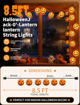 Pumpkin String Lights 8.5FT - 10 LED Halloween Lanterns
