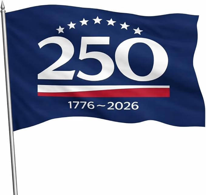 US 250 Flag – 250th Anniversary USA Double Sided 3-Ply Outdoor Flag, We The People 1776-2026 Patriotic Yard & House Banner for 4th of July (8, 5X8)